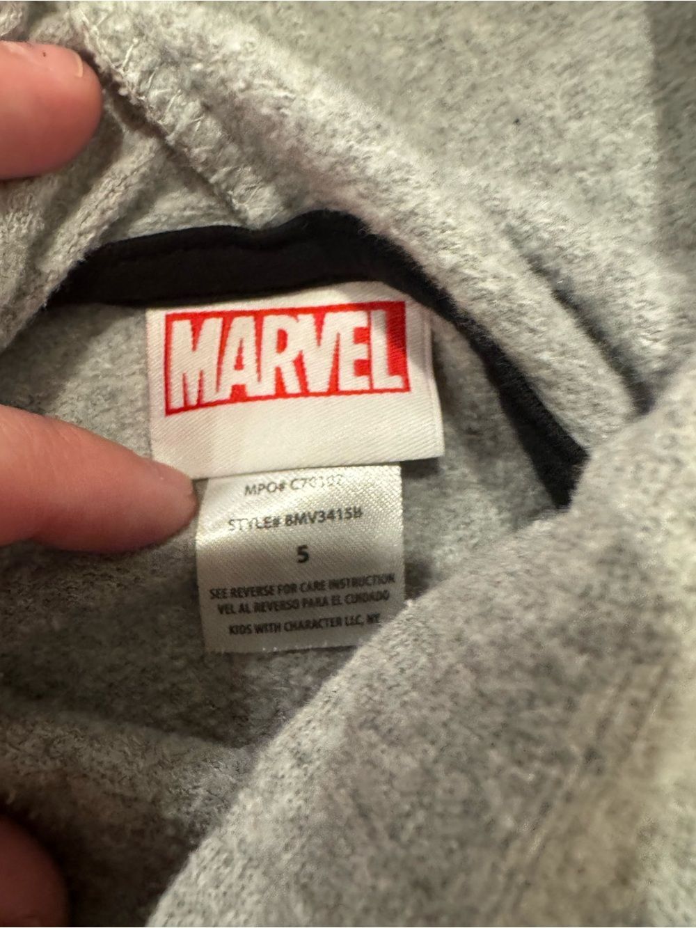 Marvel Comics Grey Iron Man Spiderman Captain America Boys Hoodie Size 5 - Picture 4 of 6